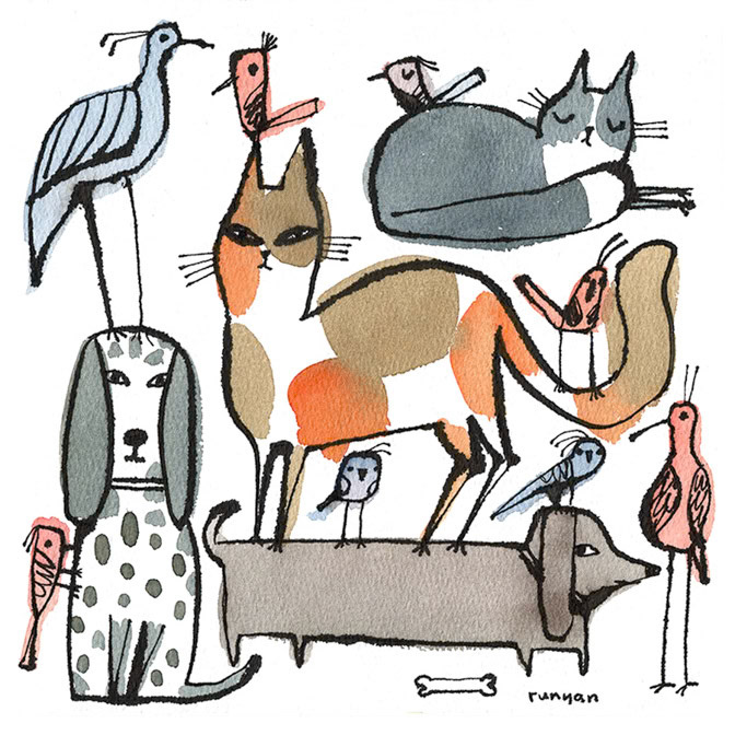 CATS DOGS &amp; BIRDS 3 - Terry Runyan - Creatif _Cat _  Creatif