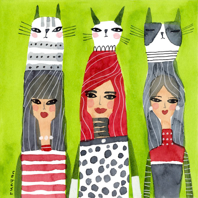Cat Hats _artneedlepoint- Cat _  Creatif