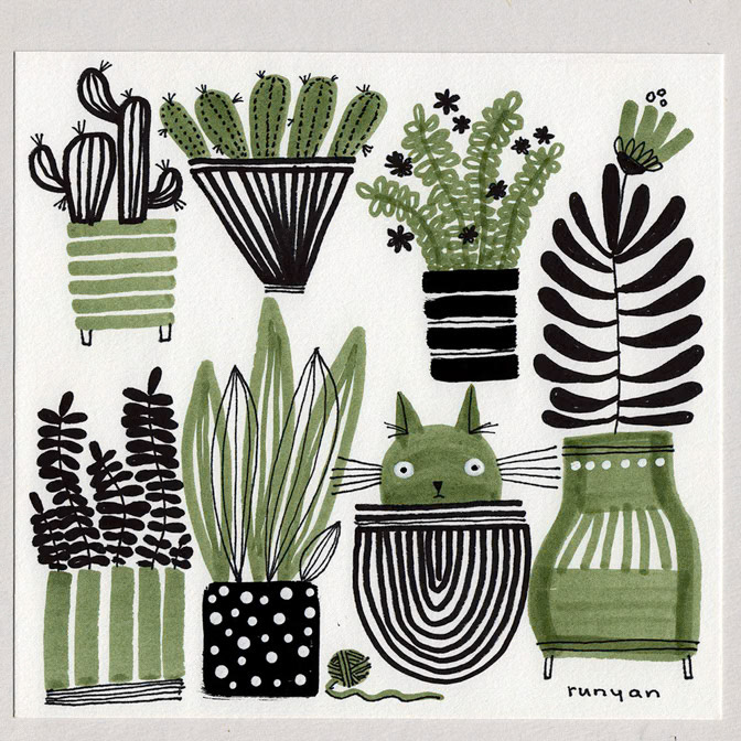 SUCCULENTS 2 - Terry Runyan - Creatif _cactus- Cat _  Creatif