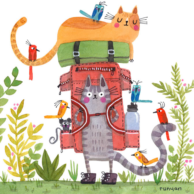 BACKPACK CAT 10x10 _camping- Cat _  Creatif