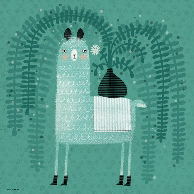 LLAMA - PLANT 300dpi Terry Runyan - Creatif _Animals- Llama _  Creatif ©Terry Runyan - Creatif License