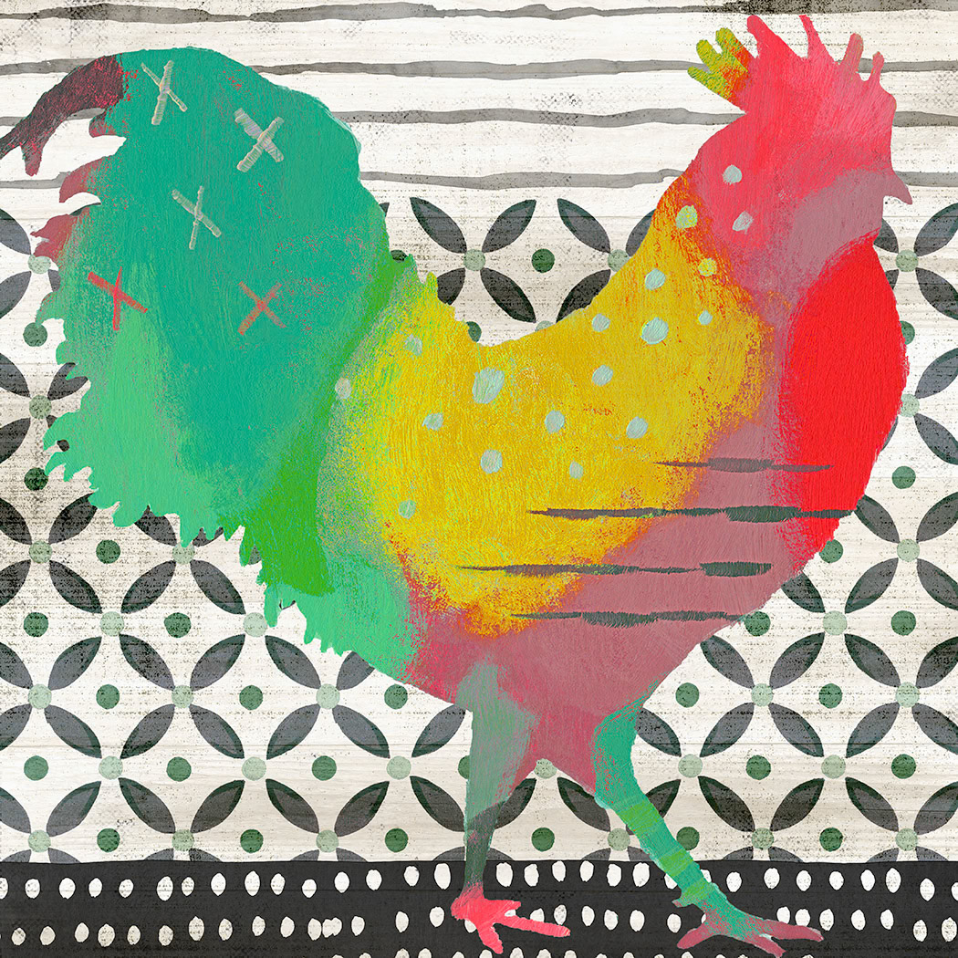 SH_Bird_2112_abstract rooster paintingMS2d-Pattern_Creatif ©Steve Haskamp - Creatif License
