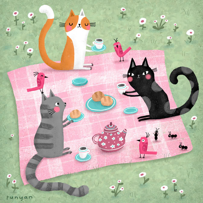 SPRING PICNIC 15x15. _Cats- Picnic _  Creatif