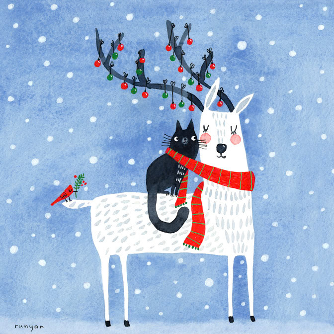 REINDEER HUG 8x8 _Cat- christmas _  Creatif