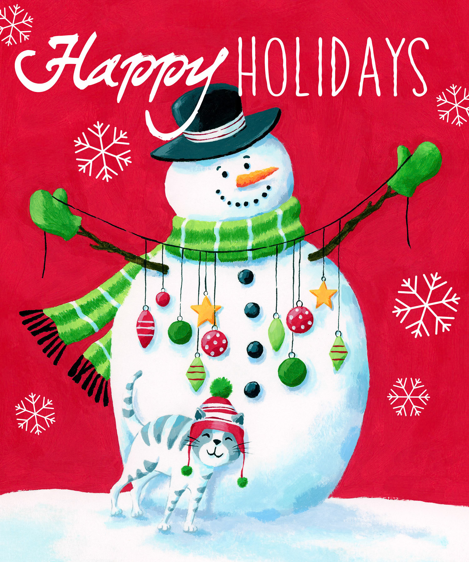 SH_Cmas_2357_Snowman with Friendly Cat 10X12_Creatif[1] ©Steve Haskamp - Creatif License