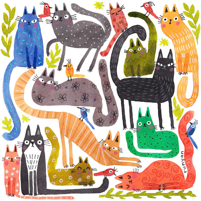 PATTERN CRAZY CATS _Cats _  Creatif