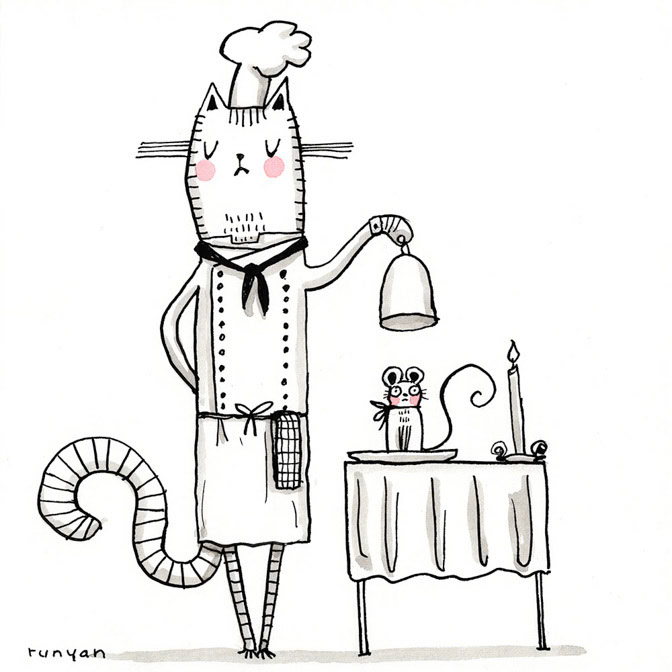 DINNER IS SERVED - Terry Runyan - Creatif _Cat _  Creatif ©Terry Runyan - Creatif License