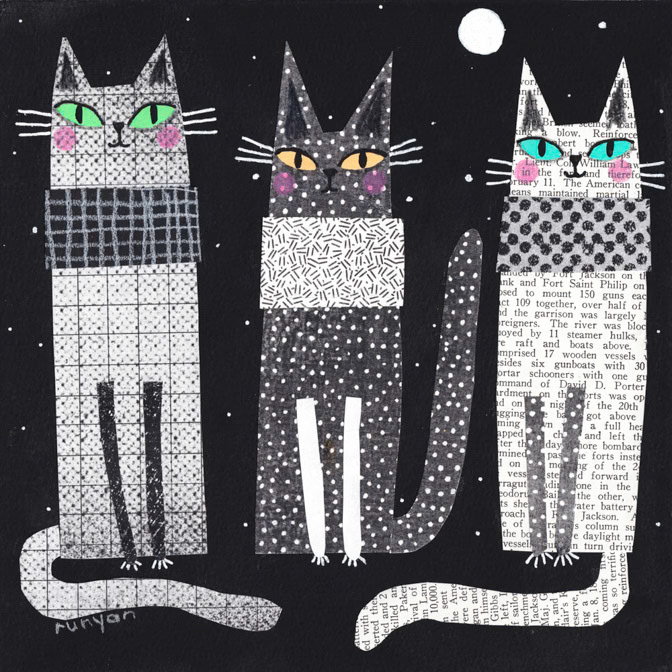 BLACK and GRAY _Cats _  Creatif