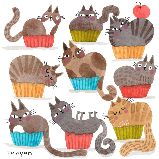 KITTY CHOCOLATES calendar cover 15x15 _Benartex- Cats- Fabric _  Creatif