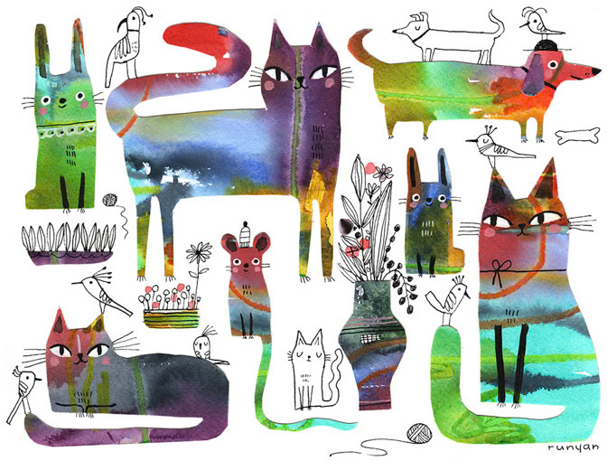 CUT PAPER FUN _Cat Dog _  Creatif