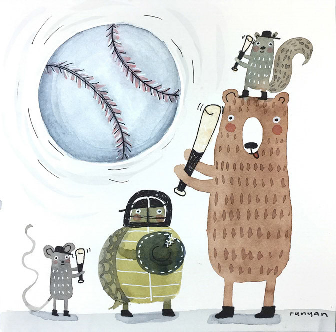 Batters Up _Animals- baseball- Sport- sports _  Creatif ©Terry Runyan - Creatif License