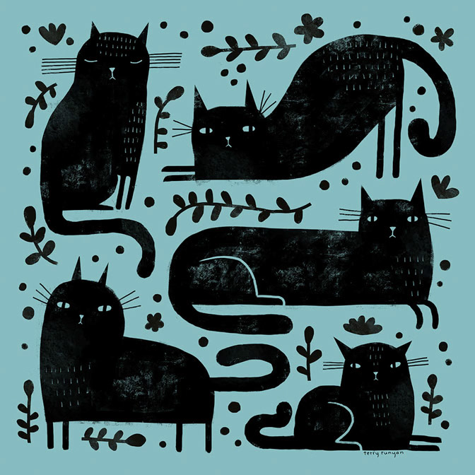 BLACK CAT PATTERN - Terry Runyan - Creatif _Cat _  Creatif