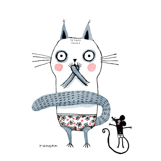 UNDERWEAR PAIR WHITE - Terry Runyan - Creatif _Cat _  Creatif
