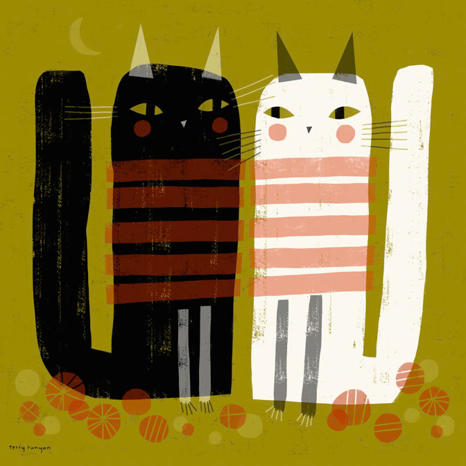 CATS ON GREEN 300dpi Terry Runyan - Creatif _Cat _  Creatif