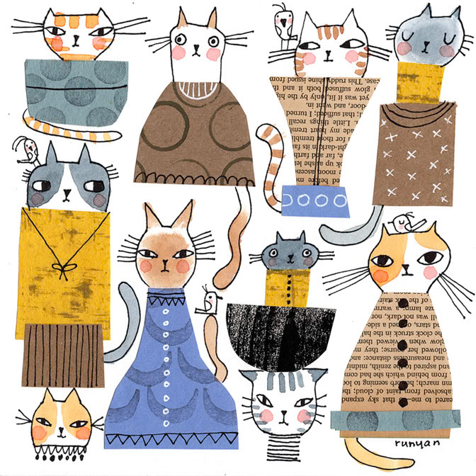 MULTI CAT COLLAGE - Terry Runyan - Creatif _Cat _  Creatif