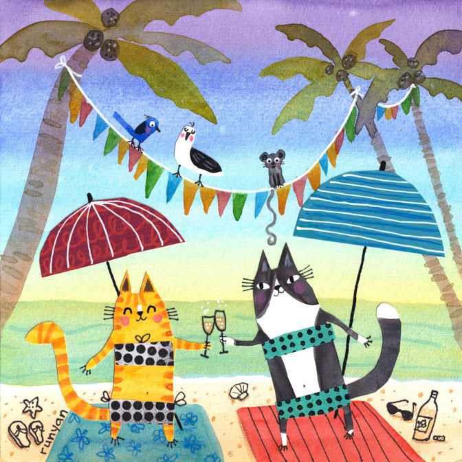 BEACH PARTY _Beach- Cat _  Creatif