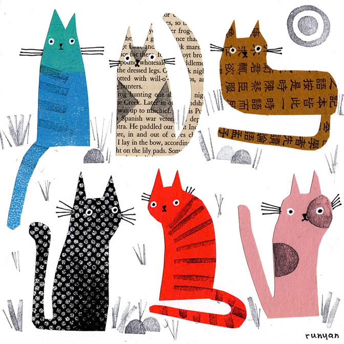 PAPER STAMP CATS - Terry Runyan - Creatif _Cat _  Creatif