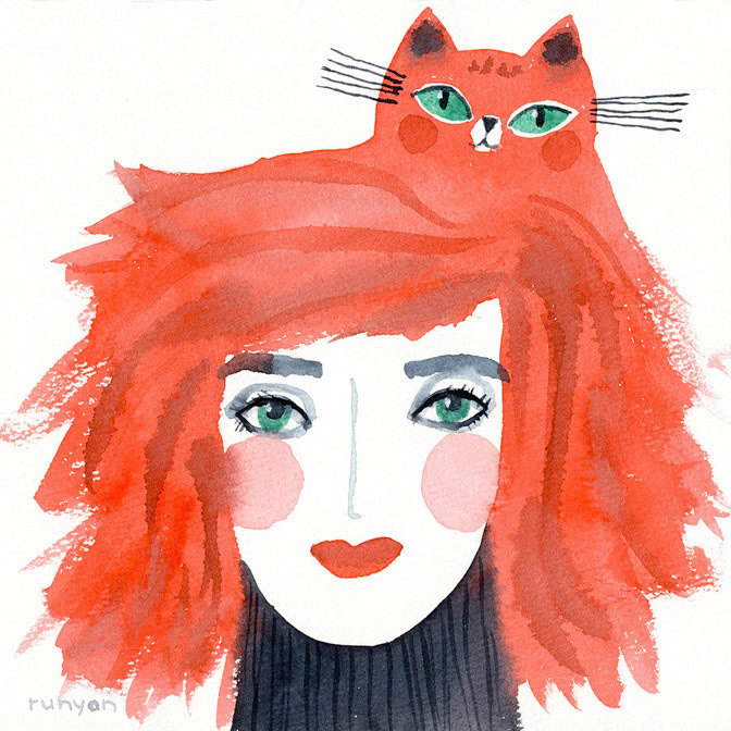 RED CAT HAT _Cat Hair _  Creatif
