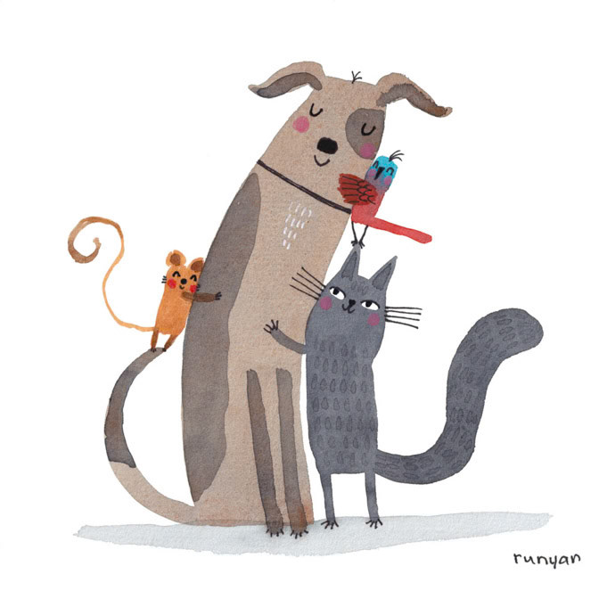 HOUND HUGGERS _Cat Dog- Love _  Creatif