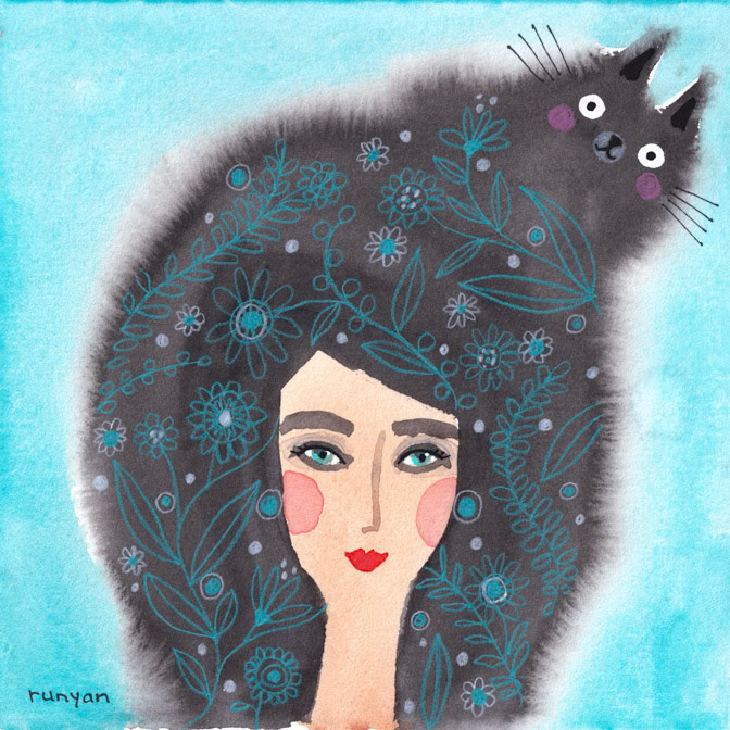 FLOWER HAIR CAT 2 _Cat Hair- Cats _  Creatif