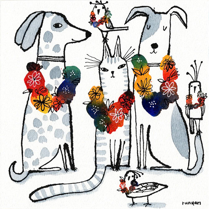 ALOHA FRIENDS - Terry Runyan - Creatif _Dog _  Creatif ©Terry Runyan - Creatif License