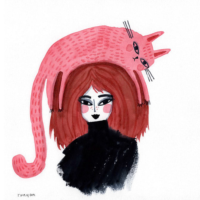 PINK CAT HAT 2 - Terry Runyan - Creatif _Cat- People _  Creatif
