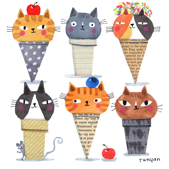 CAT-A-CONES _Cats- cones- Ice Cream _  Creatif