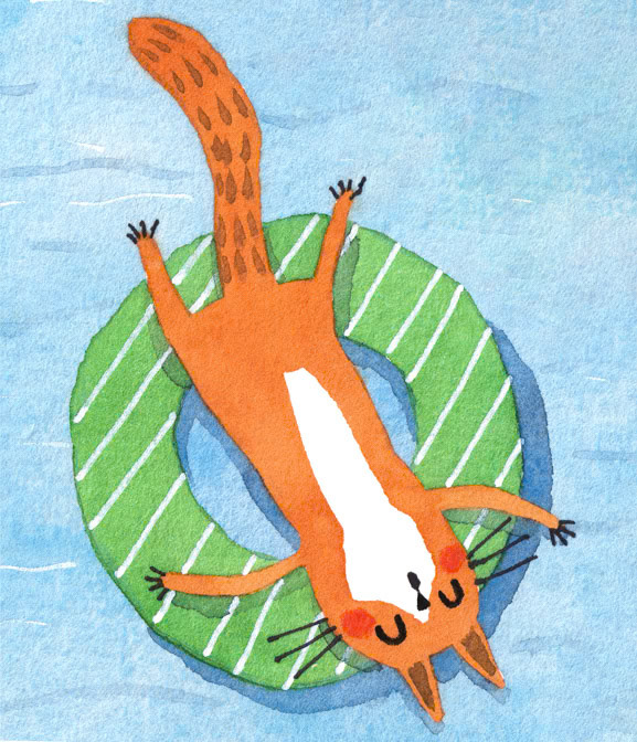 Kitty Tubing Green stripe _Cat- Summer- tubing- Water _  Creatif