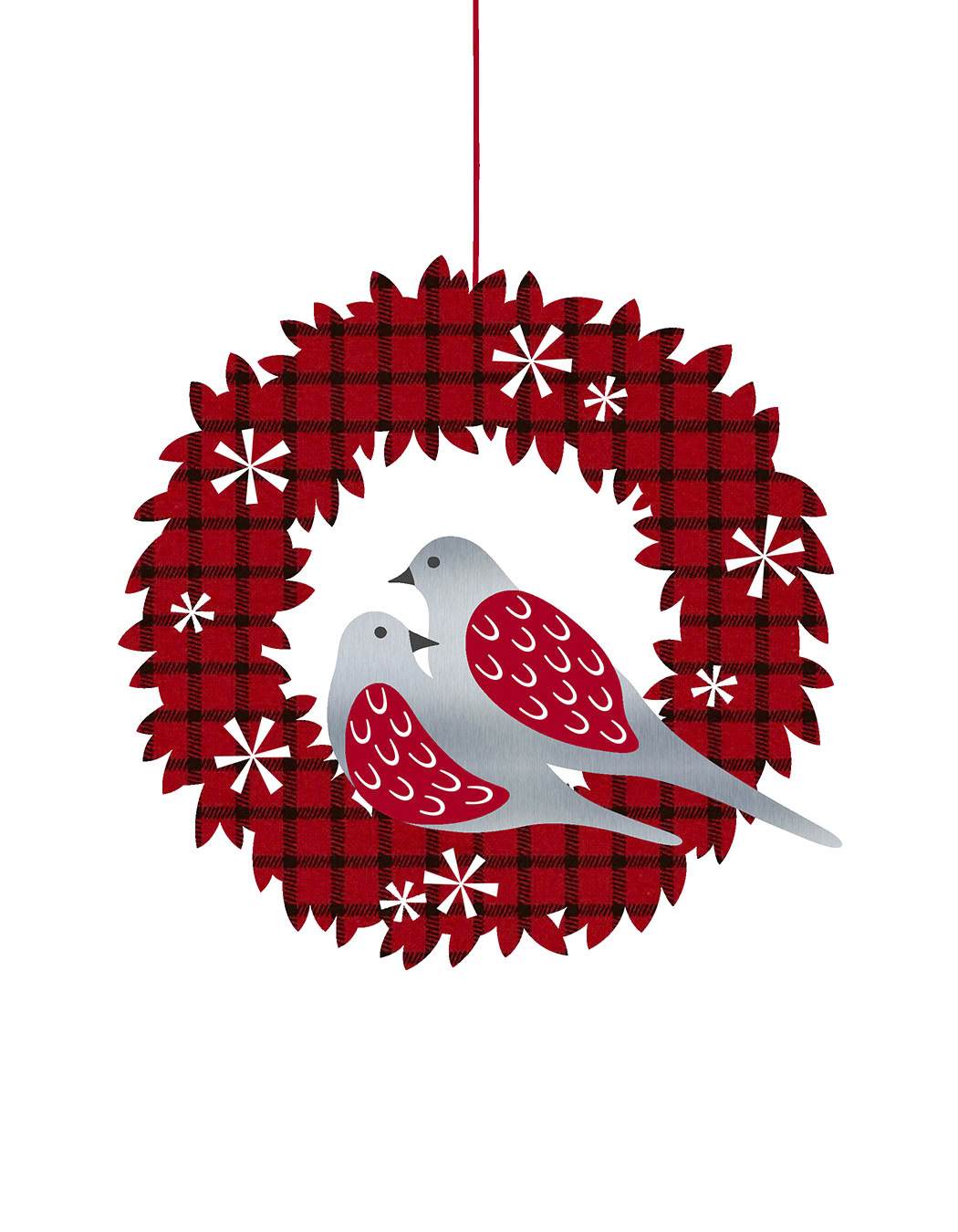 SH_Cmas_1169-2-Two Birds On A Plaid Wreath_Creatif ©Steve Haskamp - Creatif License