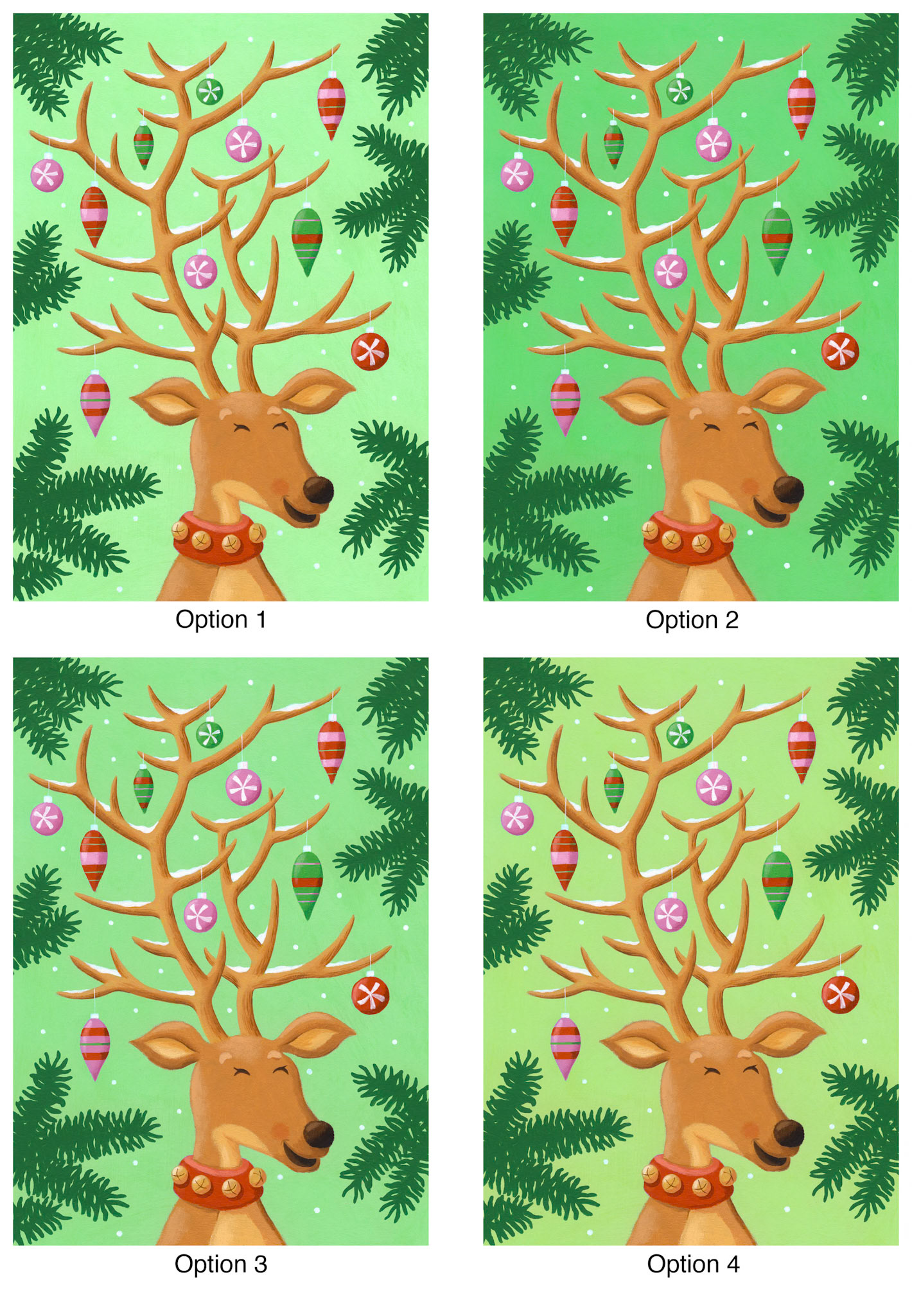 SH_Cmas_ReindeerFlagGreenBkgdOptions ©Steve Haskamp - Creatif License