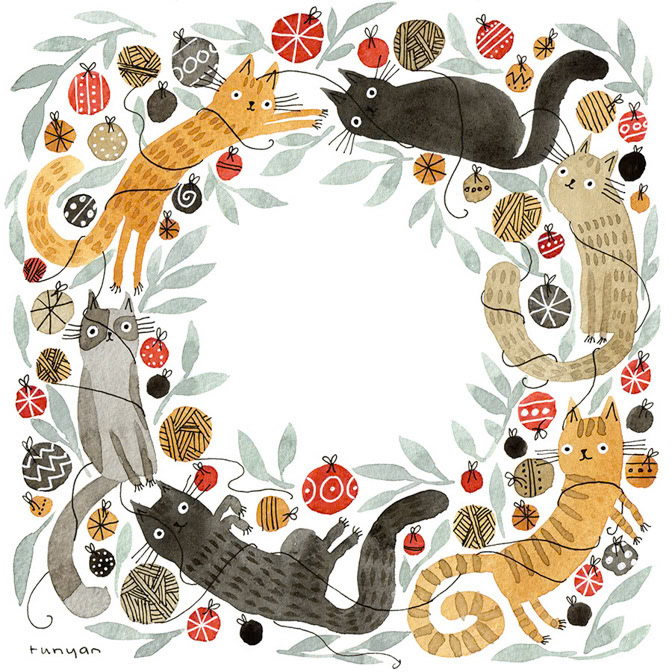 CAT WREATH - Terry Runyan - Creatif _Cat _  Creatif ©Terry Runyan - Creatif License