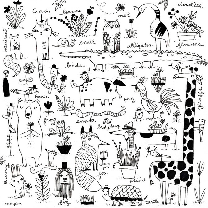 DOODLE DAY - Terry Runyan - Creatif _Animals _  Creatif ©Terry Runyan - Creatif License