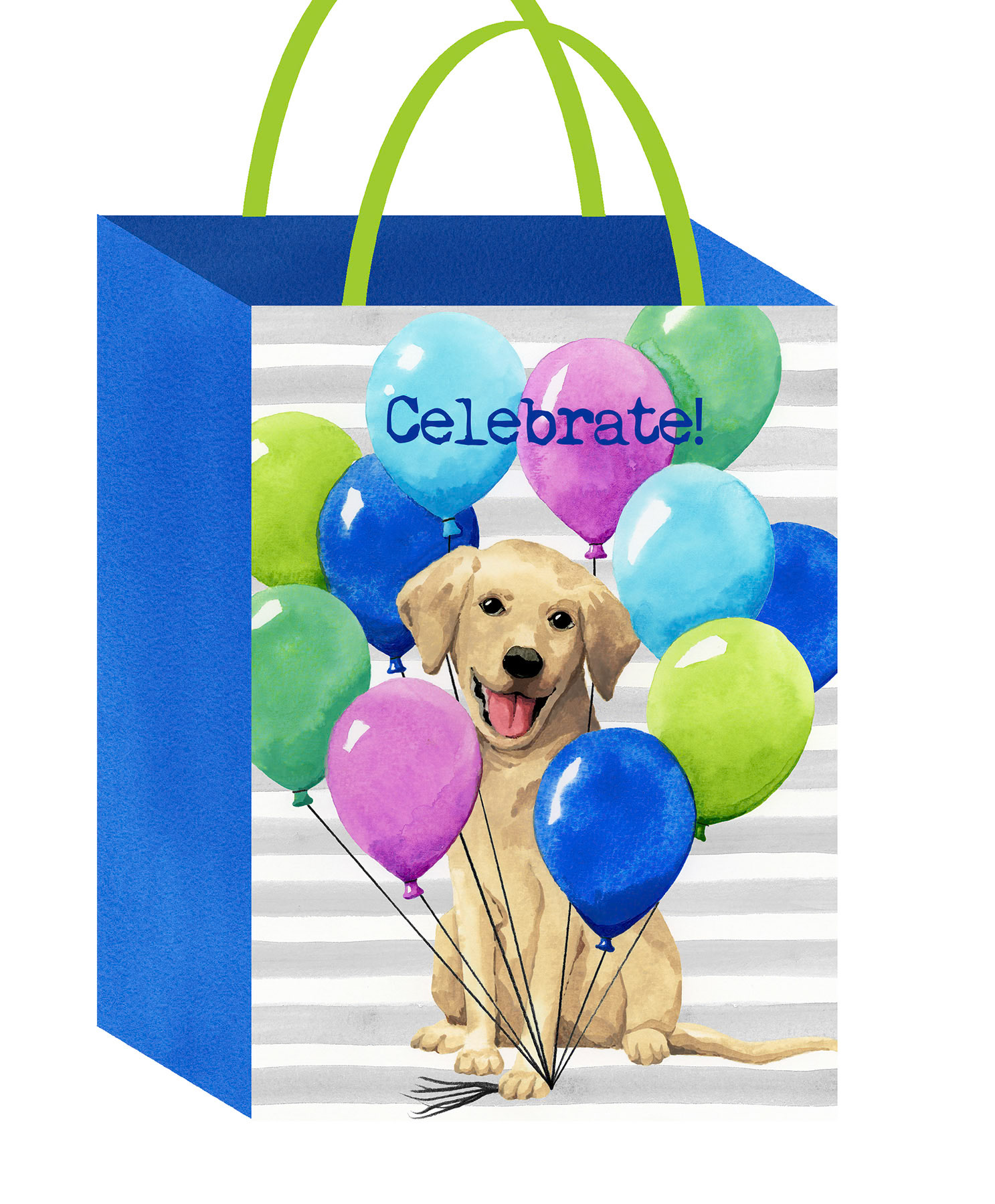 SH_Party_2287_Dog Peeking Through Balloons Gift Bag_Creatif ©Steve Haskamp - Creatif License
