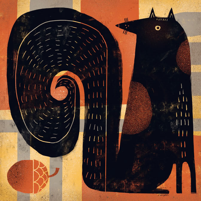 BLACK SQUIRREL _Squirrel- Woodland Animals _  Creatif ©Terry Runyan - Creatif License