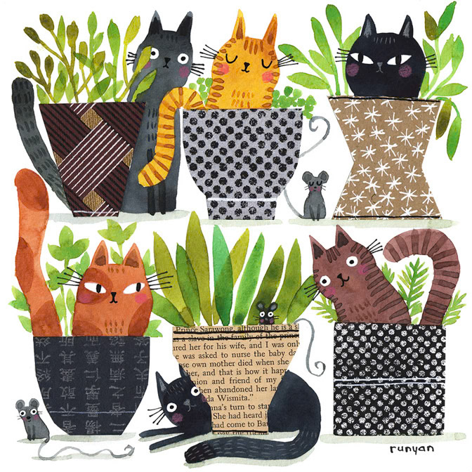 PATTERNED POTS _Cat _  Creatif