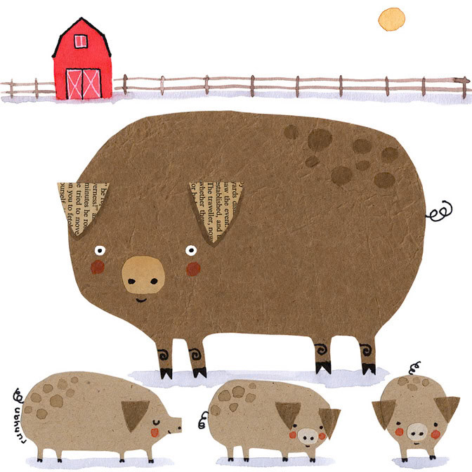 PAPER PIGS - Terry Runyan - Creatif _Animals- Farm _  Creatif ©Terry Runyan - Creatif License