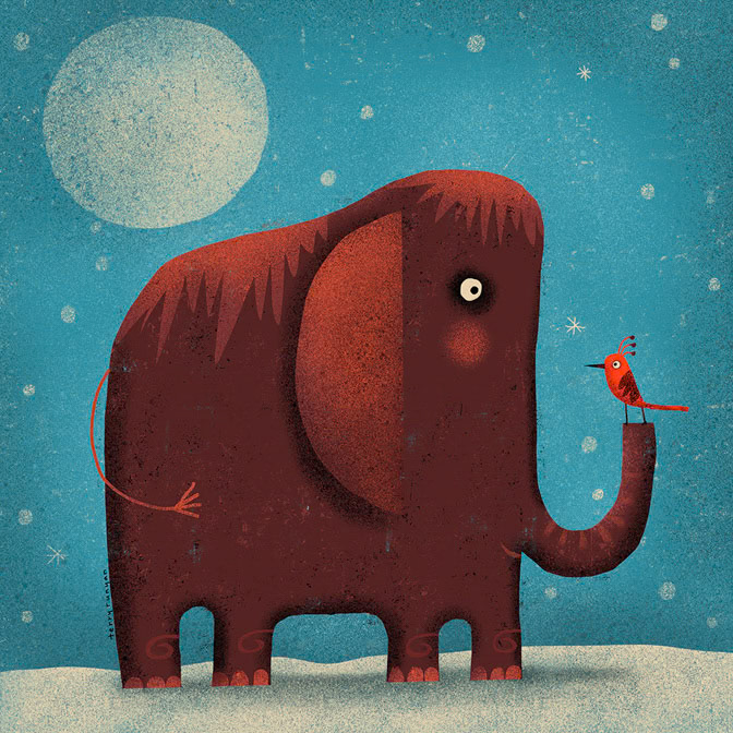 WOOLY FRIEND - Terry Runyan - Creatif _Animals- Bird- Elephants- Mastadon _  Creatif ©Terry Runyan - Creatif License