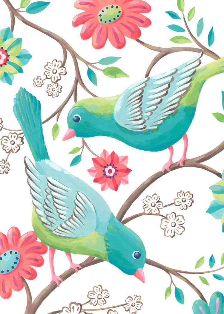 SH_Bird_Heart_1174_Anniversary Birds With Flowers 5X7_Creatif ©Steve Haskamp - Creatif License