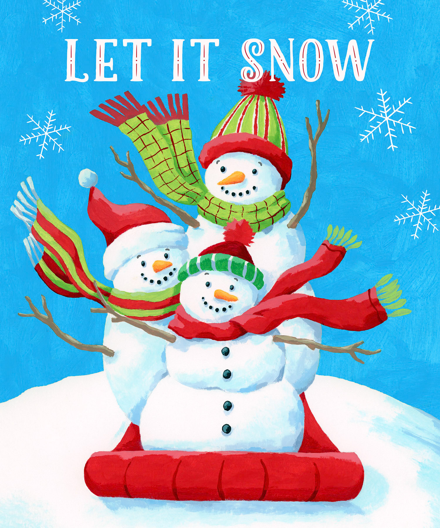 SH_Cmas_2360_Snowmen Sledding 10X12_Creatif[1] ©Steve Haskamp - Creatif License