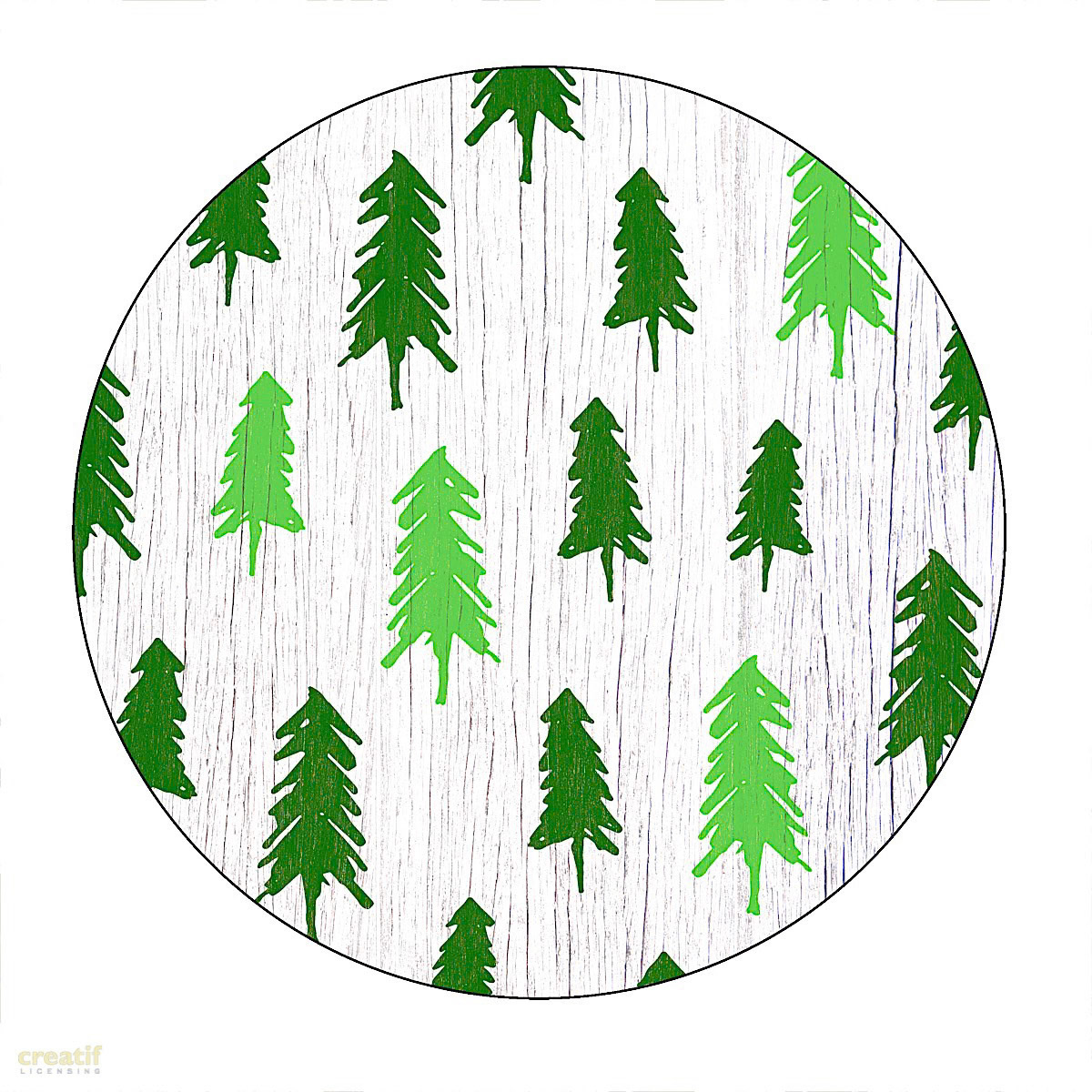 SH_Cmas_Green Trees Plate Hi Res 8 inch_Creatif ©Steve Haskamp - Creatif License