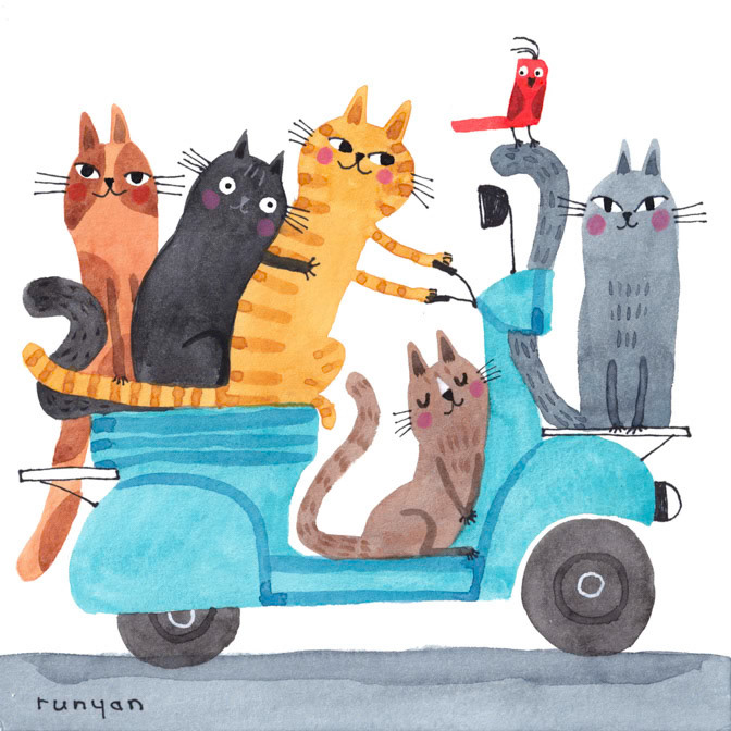 PASSENGERS _Cat- Scooter- Transport _  Creatif