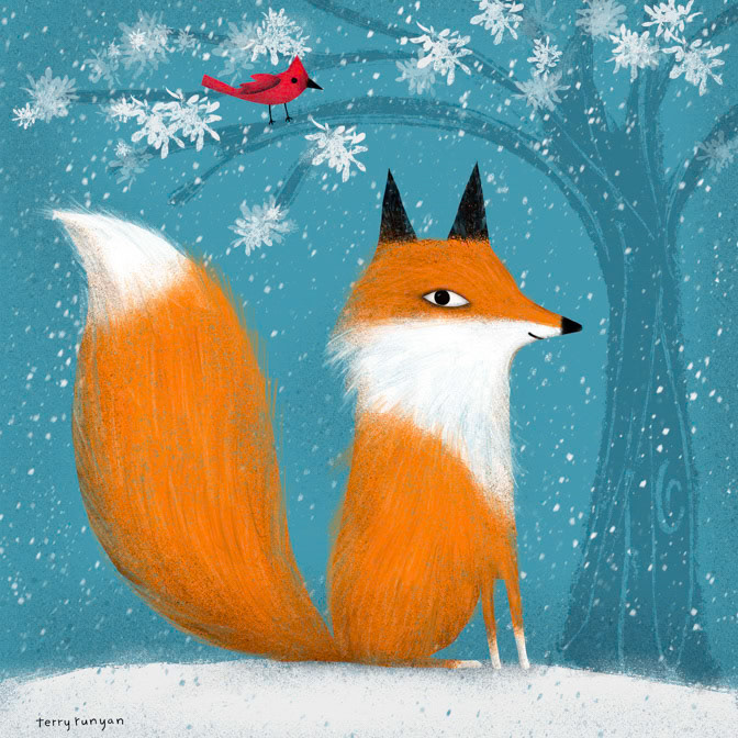 FOX and FRIEND 2 15X15 _art needlepoint- artneedlepoint- Hires _  Creatif ©Terry Runyan - Creatif License