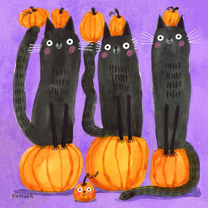 PUMPKIN CATS 15x15 _Halloween- Pumpkin _  Creatif