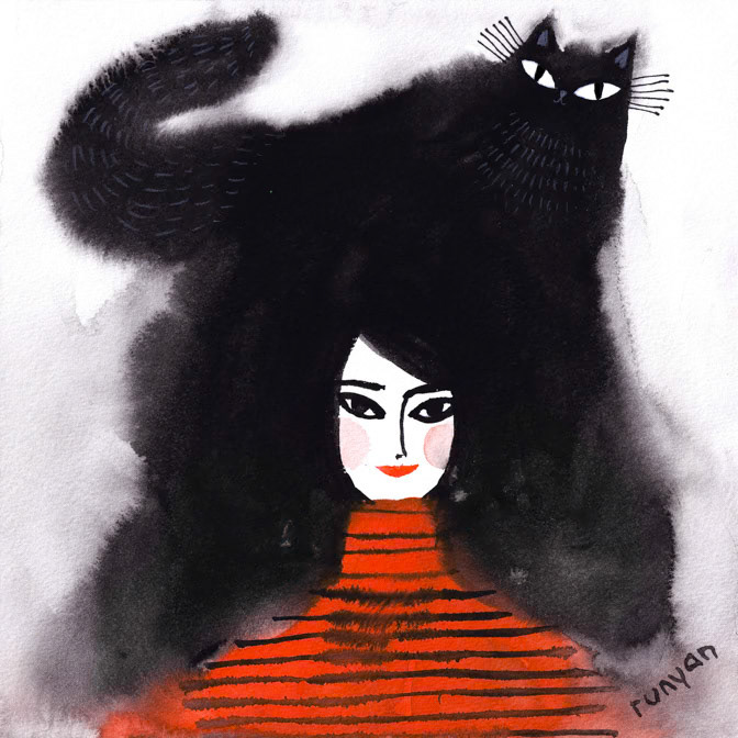 11-02-2022 BLACK FLOOF HAT _Cat- Hat _  Creatif
