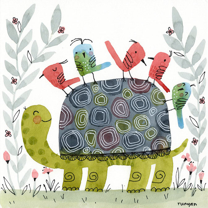 TURTLE RIDERS - Terry Runyan - Creatif _Animals- Turtle _  Creatif ©Terry Runyan - Creatif License