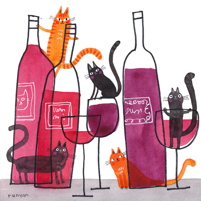 WINE PARTY _Cat- wine _  Creatif