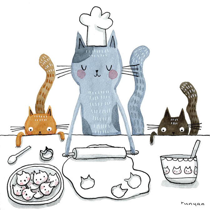BAKE COOKIES DAY - Terry Runyan - Creatif _Cat- Kitchen _  Creatif