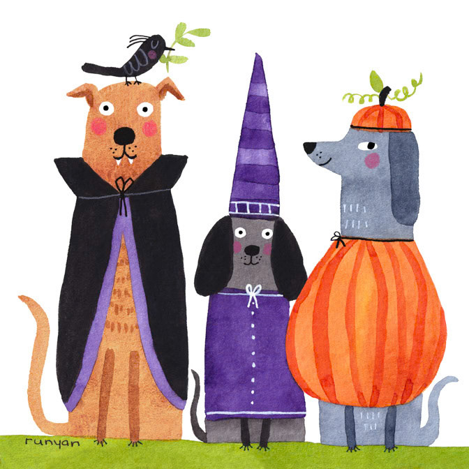 COSTUME PUPS 13x13 _Dogs- Halloween- pups _  Creatif ©Terry Runyan - Creatif License