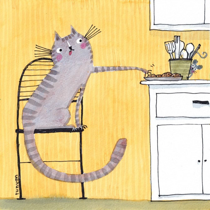 COOKIE THIEF _Butterflies- Cat _  Creatif