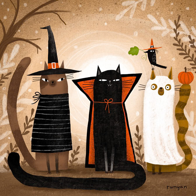 COSTUME CATS 12x12 _Cats- Halloween _  Creatif